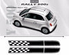Detailed view of 2007-2020 Fiat 500 Checkered Rally Hood Roof Racing Stripes Vinyl Graphic 3M Decal Kit