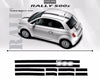2007-2016 2017 2018 2019 2020 Fiat 500 Euro Rally Hood Roof Trunk Racing Stripes Vinyl Graphic 3M Decals Kit