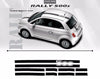 Detailed view of 2007-2020 Fiat 500 Euro Rally Hood Roof Trunk Racing Stripes Vinyl Graphic 3M Decals Kit
