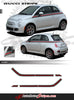 Detailed view of 2007-2020 Fiat 500 Italian Gucci Red Green Flag Upper Door Accent Stripes Vinyl Graphic Kit