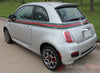 Detailed view of 2007-2020 Fiat 500 Italian Gucci Red Green Flag Upper Door Accent Stripes Vinyl Graphic Kit