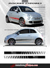 Detailed view of 2007-2020 Fiat 500 Rocker Strobes Lower Door Rocker Accent 3M Stripes Vinyl Graphic Kit