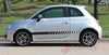 Detailed view of 2007-2020 Fiat 500 Rocker Strobes Lower Door Rocker Accent 3M Stripes Vinyl Graphic Kit