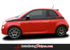 Detailed view of 2007-2020 Fiat 500 SE5 Factory STyle Upper Side Door Stripes Vinyl Graphic Kit