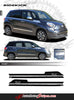 Detailed view of 2014-2020 Fiat 500L Sidekick Upper Body Door Accent 4-Door Stripes Vinyl Graphic Kit