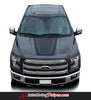 Detailed view of 2015-2020 Ford F-150 Quake Hood Factory Tremor FX Style Hood Vinyl Decal Graphic