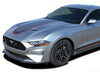 Detailed view of 2018-2023 Ford Mustang Mach 1 Style Racing Stripes Supersonic Digital Print Rally Stripes Center Wide Vinyl Graphics 3M Decals