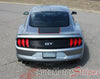 Detailed view of 2018-2023 Ford Mustang Mach 1 Style Racing Stripes Supersonic Digital Print Rally Stripes Center Wide Vinyl Graphics 3M Decals