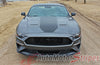Detailed view of 2018-2023 Ford Mustang Mach 1 Style Racing Stripes Supersonic Rally Stripes Center Wide Vinyl Graphics 3M Decals