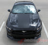 Detailed view of 2015-2017 Ford Mustang Super Snake Mega Hood Mohawk Center Wide Racing Rally Stripes Vinyl Graphics - Center Hood View