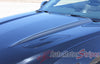 Detailed view of 2015-2017 Ford Mustang Hood Spear Hood Accent Spike Stripes Vinyl Graphics - Close Up Hood View