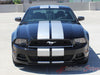 2013 2014 Ford Mustang Thunder Lemans Sryle 10 Inch Racing Rally Stripes Vinyl Graphics - Front Hood View