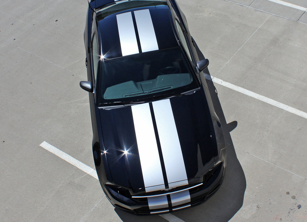 2013 2014 Ford Mustang Thunder Lemans Style 10 Inch Racing Rally Stripes Vinyl Graphics 3M Decals