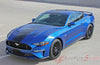 Detailed view of 2018-2023 Ford Mustang Racing Stripes Hyper Rally Stripes Center Wide Vinyl Graphics 3M Decals