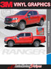2019 2020 2021 2022 2023 2024 Ford Ranger STRIKER Side Body Door Stripes Accent Decals Vinyl Graphics Kits 3M