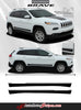 View of 2014-2024 Jeep Cherokee Brave Lower Rocker Panel Accent Vinyl Decal Graphic 3M Stripes
