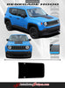 2014 Detailed view of 2015-2023 Jeep Renegade Factory OEM Style Hood Center Blackout Vinyl Decal Graphic 3M Striping