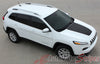 View of 2014-2024 Jeep Cherokee T-Hawk Factory OEM Style Center Hood Blackout Vinyl Decal Graphic Stripes