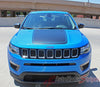 Detailed view of 2017-2025 Jeep Compass Hood Stripes Vinyl Graphics Decals Accent 3M Bearing