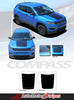 Detailed view of 2017-2025 Jeep Compass Hood Stripes Vinyl Graphics Decals Accent 3M Bearing