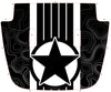 Detailed view of 2021-2025 Jeep Gladiator Star Hood Decal JOURNEY DIGITAL Hood Vinyl Graphic Stripes Kit