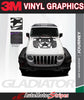 Detailed view of 2021-2025 Jeep Gladiator Star Hood Decal JOURNEY DIGITAL Hood Vinyl Graphic Stripes Kit