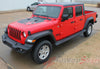 Detailed view of 2021-2025 Jeep Gladiator Omega Hood Star Decal OEM Factory Style Hood Blackout Vinyl Graphic Stripes