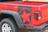 Detailed view of 2021-2025 Jeep Gladiator Side Star Decals Boot Strap Body Vinyl Graphic Stripes Kit