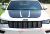 Detailed view of 2011-2021 Jeep Grand Cherokee Trailhawk Hood Decal TRAIL Center Blackout Vinyl Graphic Stripes