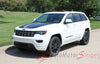 Detailed view of 2011-2021 Jeep Grand Cherokee Trailhawk Hood Decal TRAIL Center Blackout Vinyl Graphic Stripes