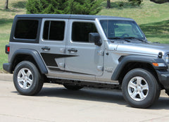 Detailed view of 2018-2025  Jeep Wrangler JL Advance Side Door Decals Vinyl Graphic Stripes Kit