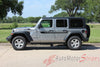 Detailed view of 2018-2025 Jeep Wrangler JL Bypass Side Door Decals Vinyl Graphic Body Stripes Kit