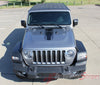 Detailed view of 2018-2025 Jeep Wrangler JL Mojave Side Door Decals and Hood Vinyl Graphic Body Stripes Kit
