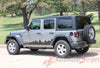 Detailed view of 2018-2025 Jeep Wrangler JL Scape Side Door Decals Vinyl Graphic Stripes Kit