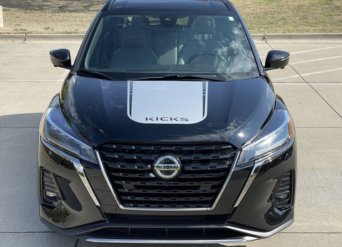 Products View of 2018-2024 Nissan Kicks BLISS Hood Graphic and Rocker Panel Accent Vinyl Graphics Stripes Decals Kit