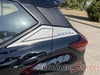 View of 2018-2024 Nissan Kicks REVEL Hood Graphic and Upper Body Panel Accent Vinyl Graphics Stripes Decals Kit