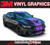 Detailed view of 2015-2023 Dodge Charger Widebody N-Charge Rally S-Pack R/T Scat Pack SRT 392 Hellcat Factory Quality Mopar Style Vinyl Racing Stripes 3M Graphic Kit