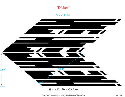 Detailed view of 2019-2026 Chevy Silverado Stripes DITHER Decals Body Door 3M Vinyl Graphics Kit