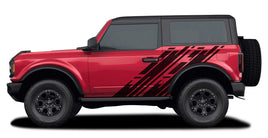 Detailed view of 2021-2026 Ford Bronco Stripes DITHER Side Body Door Accent Decals Vinyl Graphics Kits 3M