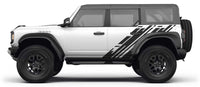 Detailed view of 2021-2026 Ford Bronco Stripes DITHER Side Body Door Accent Decals Vinyl Graphics Kits 3M
