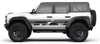 Detailed view of 2021-2026 Ford Bronco Stripes DITHER Side Body Door Accent Decals Vinyl Graphics Kits 3M