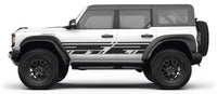 Detailed view of 2021-2026 Ford Bronco Stripes DITHER Side Body Door Accent Decals Vinyl Graphics Kits 3M