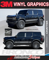 2021-2026 Ford Bronco Side Stripes Full Size CHATTER Door Accent Decals Vinyl Graphics Kits 3M