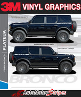 2021-2026 Ford Bronco Side Stripes Full Size PLATEAU Door Accent Decals Vinyl Graphics Kits 3M
