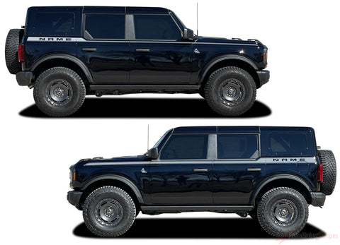 2021-2026 Ford Bronco Side Stripes Full Size PLATEAU Door Accent Decals Vinyl Graphics Kits 3M