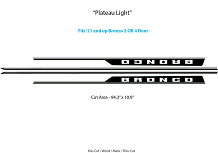2021-2026 Ford Bronco Side Stripes Full Size PLATEAU Door Accent Decals Vinyl Graphics Kits 3M