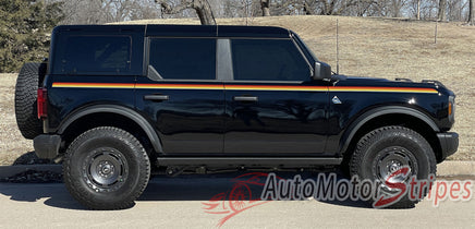 2021-2026 Ford Bronco Side Decals Full Size SUNSETTER MINI Door Accent Stripes Vinyl Graphics Kits 3M