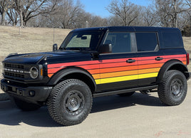 2021-2026 Ford Bronco Side Decals Full Size SUNSETTER XL RED YELLOW Door Accent Stripes Vinyl Graphics Kits 3M (Copy)
