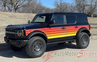 2021-2026 Ford Bronco Side Decals Full Size SUNSETTER XL Door Accent Stripes Vinyl Graphics Kits 3M