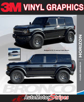 2021-2026 Ford Bronco Side Stripes Full Size HORIZON Door Accent Decals Vinyl Graphics Kits 3M